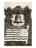 Liberty Bell with Flag of Flowers Posters