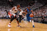 Dallas Mavericks v Miami Heat - Game One, Miami, FL - MAY 31: Jason Terry and Chris Bosh Photographic Print by Andrew Bernstein