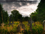Gravestones at Cathays Cemetery, Cardiff Wales Photographic Print by Clive Nolan