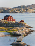 Bathing in Sea, Skarhamn on Island of Tjorn, Bohuslan, on West Coast of Sweden Photographie par Peter Adams