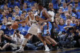 Oklahoma City Thunder v Dallas Mavericks - Game Five, Dallas, TX - MAY 25: Shawn Marion and Kevin D Photographic Print by Glenn James