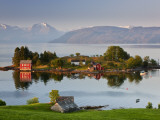 Small Island in Hardangerfjorden Nr Bergen, Western Fjords, Norway Photographic Print by Peter Adams