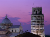 Leaning Tower (Torre Pendente) and Duomo / Night View, Pisa, Tuscany (Toscana), Italy Photographic Print by Steve Vidler