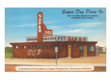 Super Dog Drive-In, Roadside Retro reproduction procédé giclée