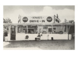 Howard's, restaurant drive-in, vue du bord de la route - Rétro reproduction procédé giclée