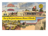 Sunset Manor Motel and Restaurant, Roadside Retro Giclee Print