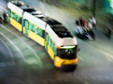 Tram Trvellers Photographic Print by Felipe Rodriguez