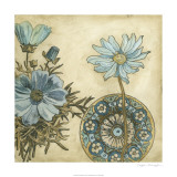 Blue & Taupe Blooms I Limited Edition by Megan Meagher