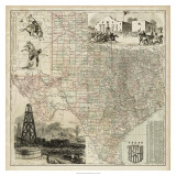 Map of Texas Art
