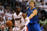 Dallas Mavericks v Miami Heat - Game Two, Miami, FL - JUNE 02: Dwyane Wade and Dirk Nowitzki Photographic Print by Ronald Martinez