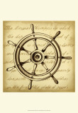 Sepia Captain's Wheel Poster by Ethan Harper
