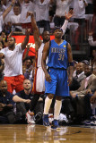 Dallas Mavericks v Miami Heat - Game Two, Miami, FL - JUNE 02: Dwyane Wade and Jason Terry Photographic Print by Mike Ehrmann