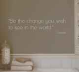 Change - Gandhi - Grey Wall Decal