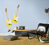 Yellow Guitars Wall Decal