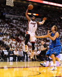 Dallas Mavericks v Miami Heat - Game Two, Miami, FL - JUNE 2: Dwyane Wade and Dirk Nowitzki Photographic Print by Garrett Ellwood