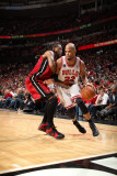 Miami Heat v Chicago Bulls - Game Five, Chicago, IL - MAY 26: Taj Gibson and Udonis Haslem Photographic Print by Nathaniel S. Butler