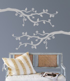 Grey Cherry Blossom Branch Wall Decal