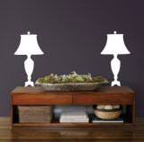 White Victorian Lamps Wall Decal