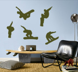Snowboarders - Army Green Wall Decal