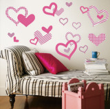 Light Pink Pattern Hearts Vinilos decorativos