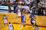 Dallas Mavericks v Miami Heat - Game One, Miami, FL - MAY 31: Dirk Nowitzki, Udonis Haslem, Chris B Photographic Print by David Dow
