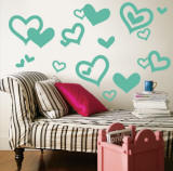 Aqua Hearts Vinilos decorativos