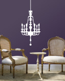 White Classic Chandelier Wall Decal