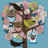 Summer Owl Tree Art par Helen Musselwhite