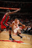 Miami Heat v Chicago Bulls - Game Five, Chicago, IL - MAY 26: Derrick Rose and Joel Anthony Fotografisk trykk av Nathaniel S. Butler Miami Heat v Chicago Bulls - Game Five, Chicago, IL - MAY 26: Derrick Rose and Joel Anthony Fotografisk trykk av Nathaniel S. Butler