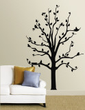 Black Tree With Birds wandtattoos