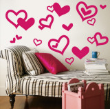 Bright Pink Hearts Mode (wallstickers) Bright Pink Hearts Mode (wallstickers)