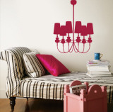 Red Modern Chandelier Decalque em parede