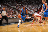 Dallas Mavericks v Miami Heat - Game One, Miami, FL - MAY 31: Jason Terry and Mario Chalmers Photographic Print by Jesse D. Garrabrant