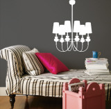 White Modern Chandelier Decalque em parede