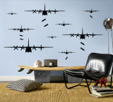 Bomber Airplanes - Black - Duvar Çıkartması
