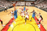 Dallas Mavericks v Miami Heat - Game One, Miami, FL - MAY 31: Jose Juan Barea and Chris Bosh Photographic Print by Nathaniel S. Butler