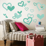Aqua Pattern Hearts Vinilos decorativos