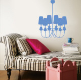 Blue Modern Chandelier Wall Decal