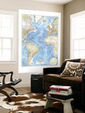 Atlantic Ocean Map 1955 Wall Mural