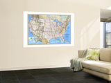 United States Map 1993 Wall Mural