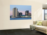 USA, Louisiana, New Orleans, World Trade Center and the Mississippi River Wall Mural by Walter Bibikow