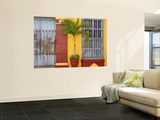 Colombia, Bolivar, Cartagena De Indias, Old Walled City, Windows of Colonial House Wall Mural by Jane Sweeney