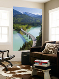 Road Bridge over Lake, Sylvenstein Lake and Bridge Bavarian Alps Bavaria Germany Wall Mural by Peter Adams