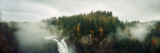 High Angle View of a Waterfall, Snoqualmie Falls, Snoqualmie, King County, Washington State, USA Lámina fotográfica