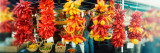 Strands of Chili Peppers Hanging in a Market Stall, Pike Place Market, Seattle, King County, WA Fotografie-Druck