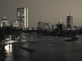 Buildings at the Waterfront, John Hancock Tower, Back Bay, Charles River, Boston, Massachusetts Fotografie-Druck