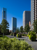 Skyscrapers in a City, Atlantic Avenue Greenway, Boston, Massachusetts, USA Photographic Print