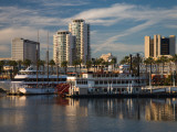 Boats on a Marina, Shoreline Village, Long Beach, Los Angeles County, California, USA Photographic Print