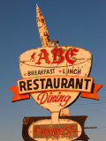 Low Angle View of a Restaurant Sign, Abc Restaurant, Route 66, Kingman, Mohave County, Arizona Photographic Print