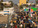 Tourists on a Pier, Santa Monica Pier, Santa Monica, Los Angeles County, California, USA Photographic Print